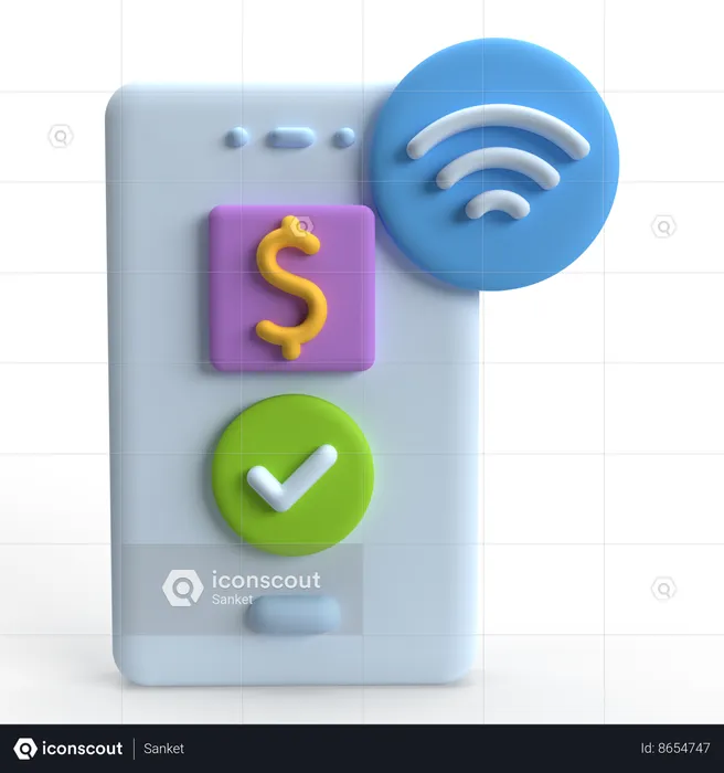 Paiement mobile  3D Icon