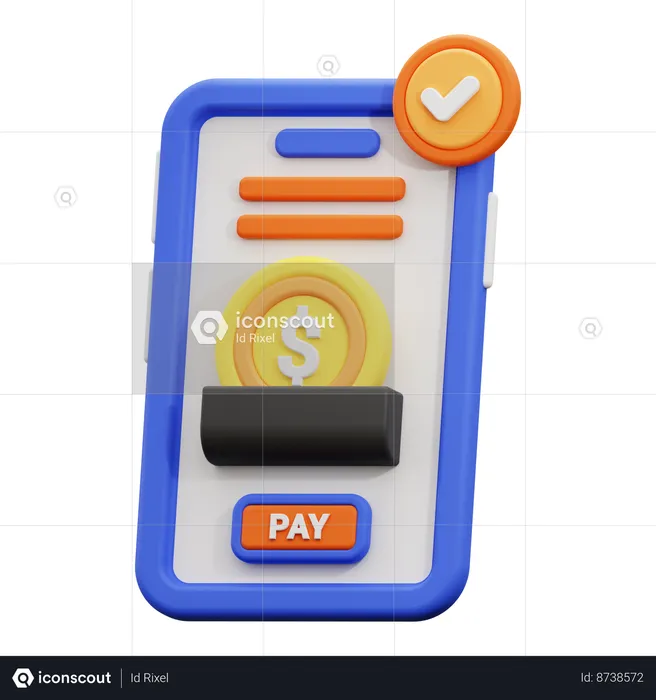 Paiement mobile  3D Icon