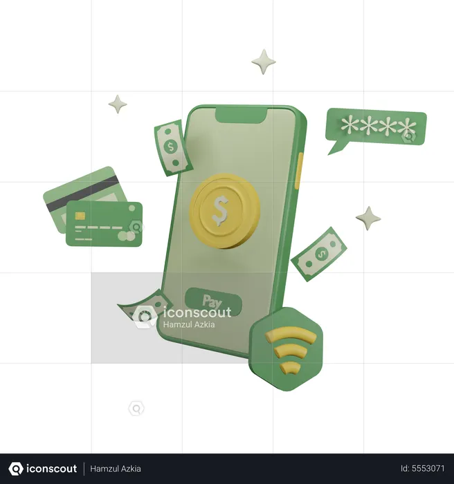 Paiement mobile  3D Icon