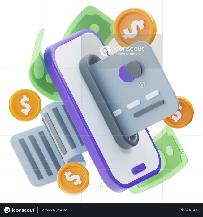 Paiement mobile  3D Icon