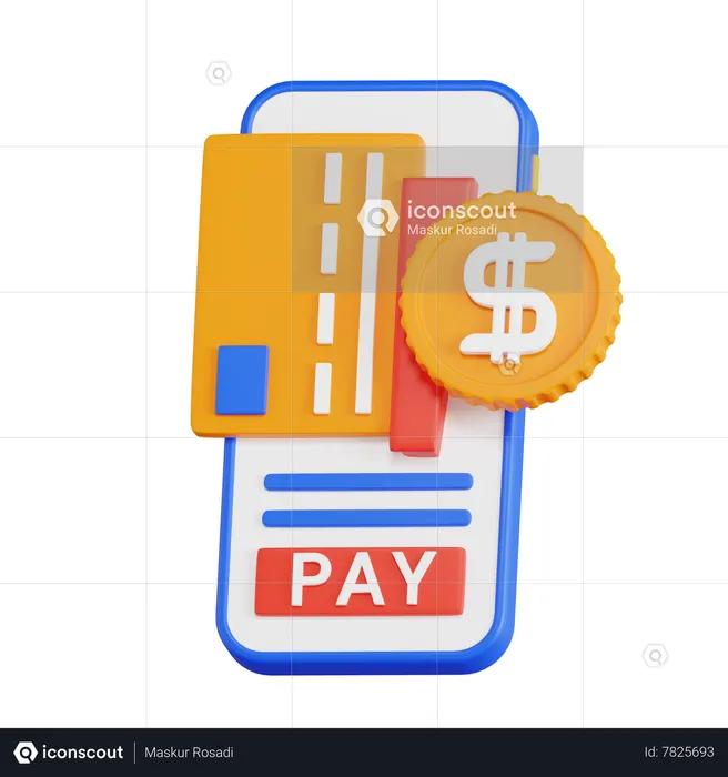 Paiement mobile  3D Icon