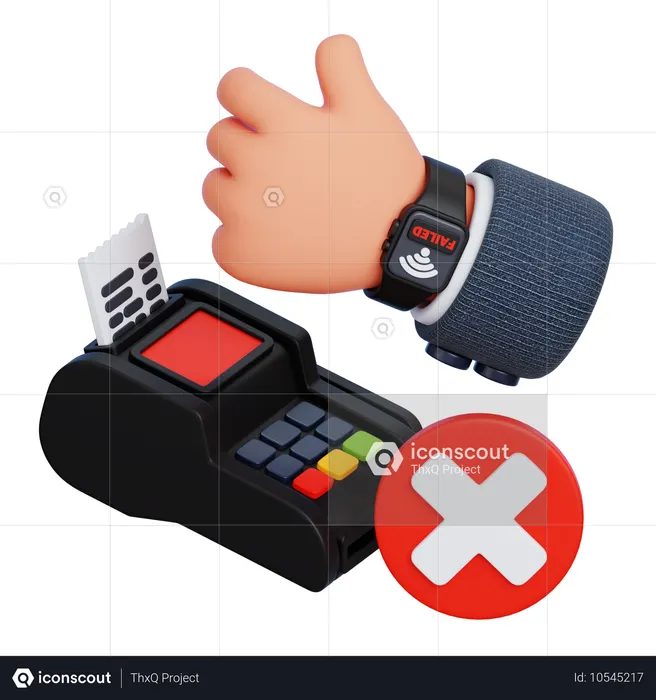 Échec du paiement de la montre connectée  3D Icon