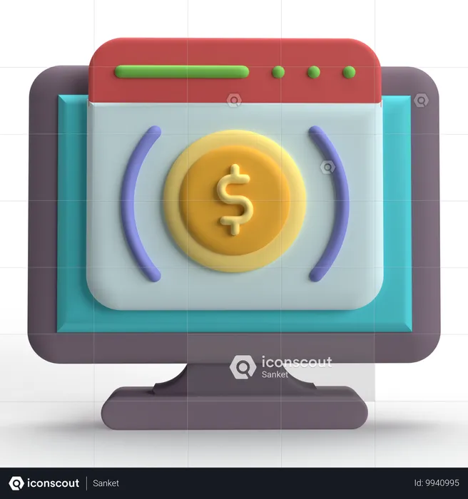 Paiement numérique  3D Icon