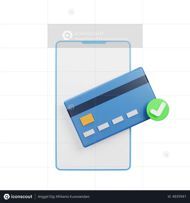 Paiement par carte en ligne  3D Icon