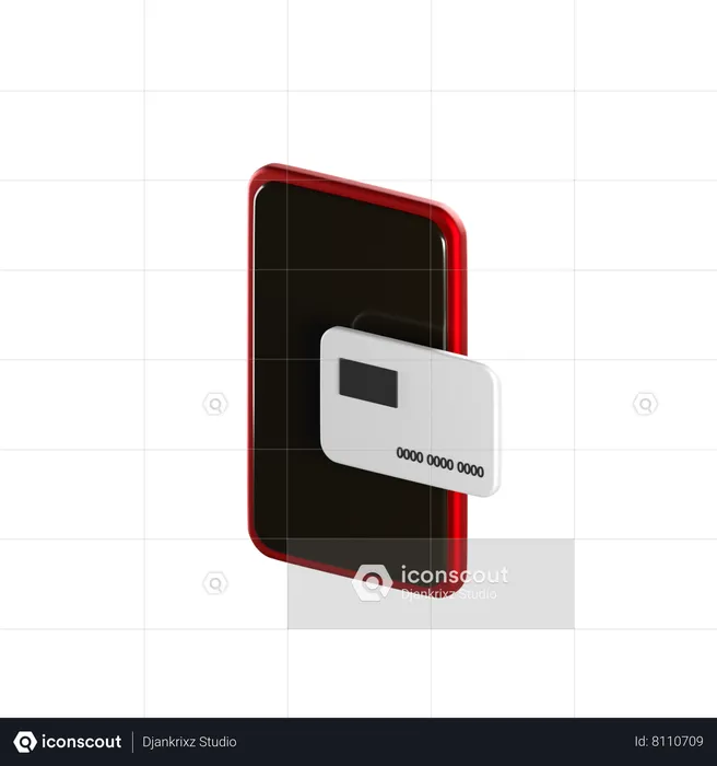 Paiement par carte mobile  3D Icon