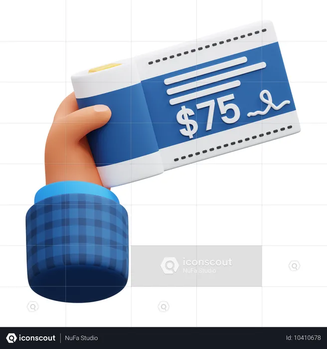 Paiement par chèque  3D Icon