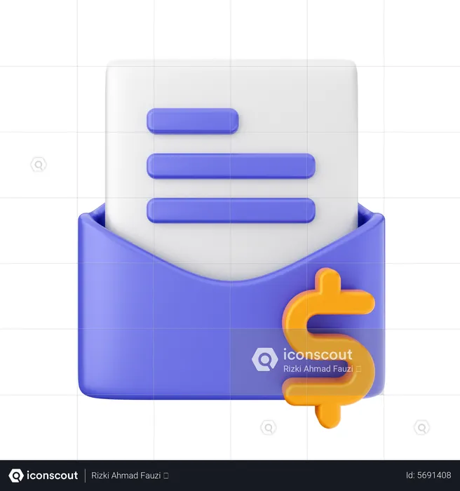 Paiement par courrier  3D Icon