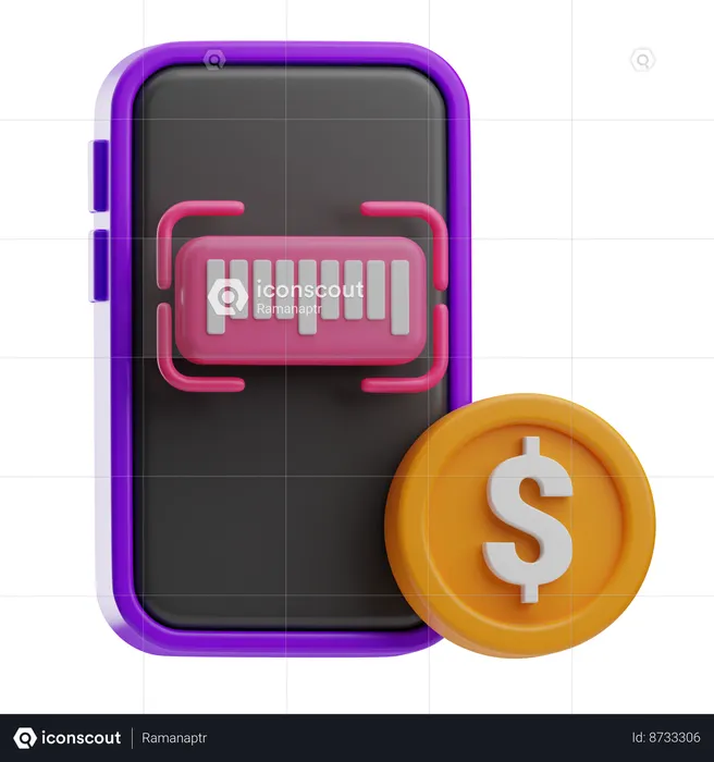 Code QR de paiement  3D Icon