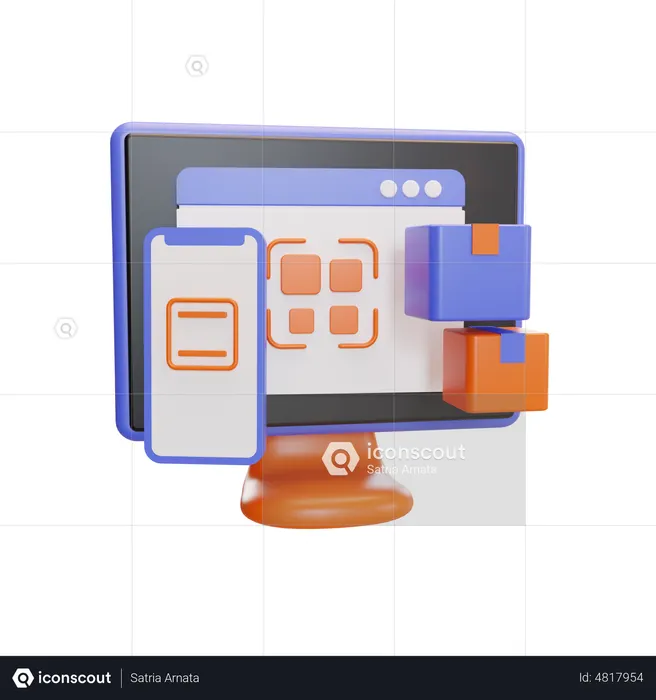 Code QR de paiement  3D Icon