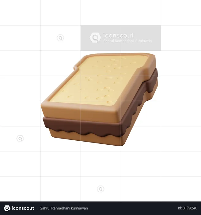 Pain blanc et chocolat  3D Icon