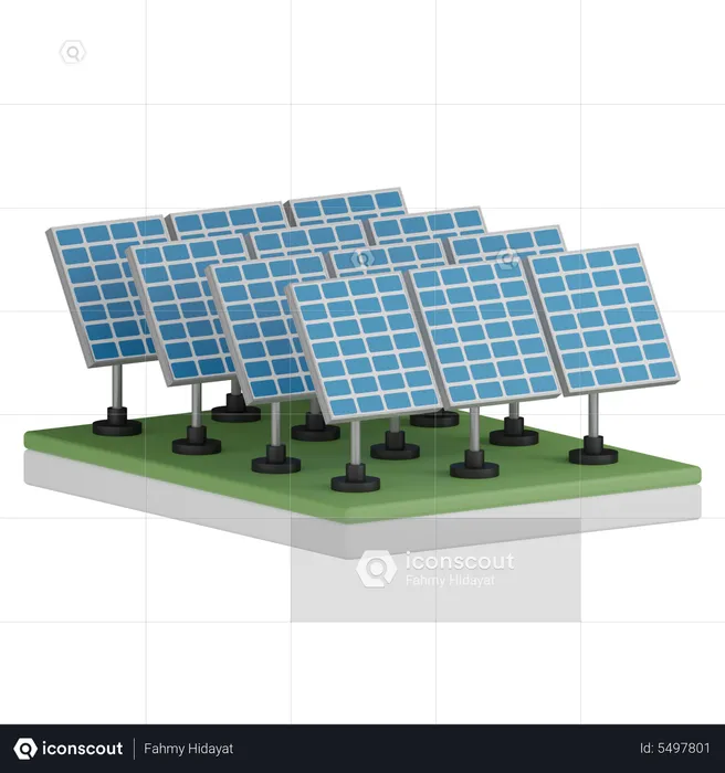 Painéis solares  3D Icon