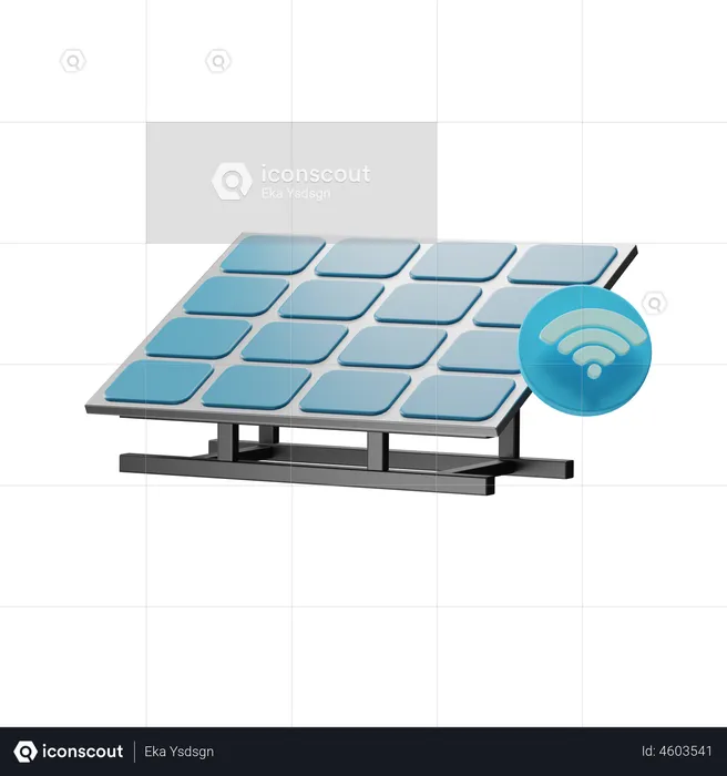 Painéis solares inteligentes  3D Illustration