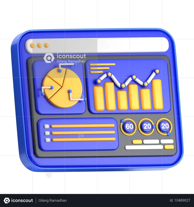 Painel de análise de dados  3D Icon