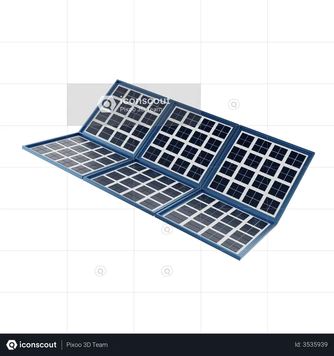 Painel solar  3D Illustration