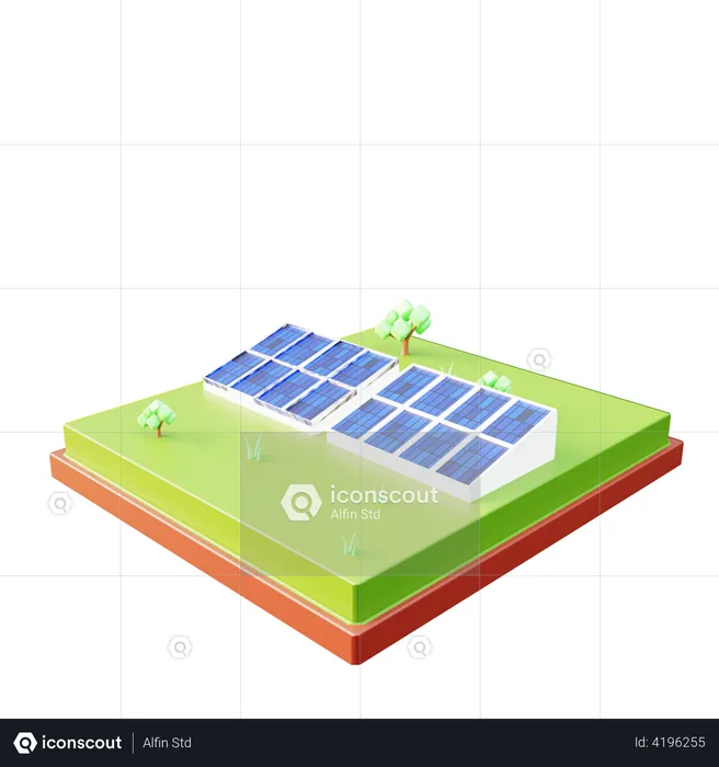 Painel solar  3D Illustration