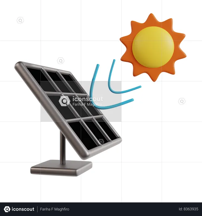 Painel solar e energia solar renovável  3D Icon