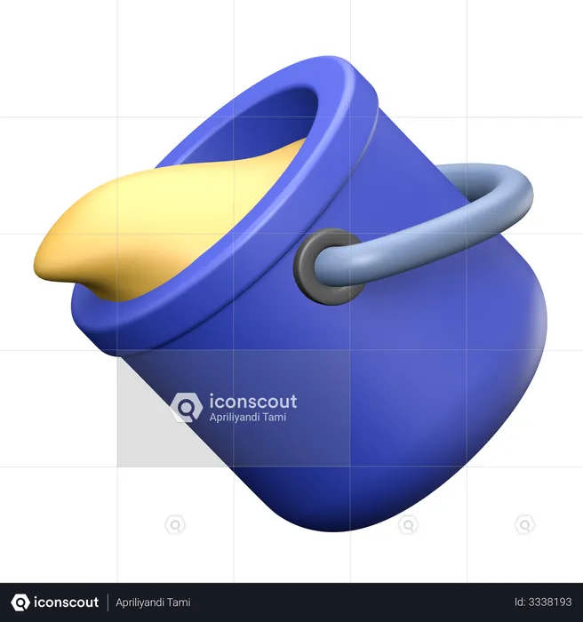 Paint bucket 3D Illustration download in PNG, OBJ or Blend format
