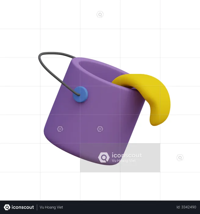 Paint bucket 3D Illustration download in PNG, OBJ or Blend format