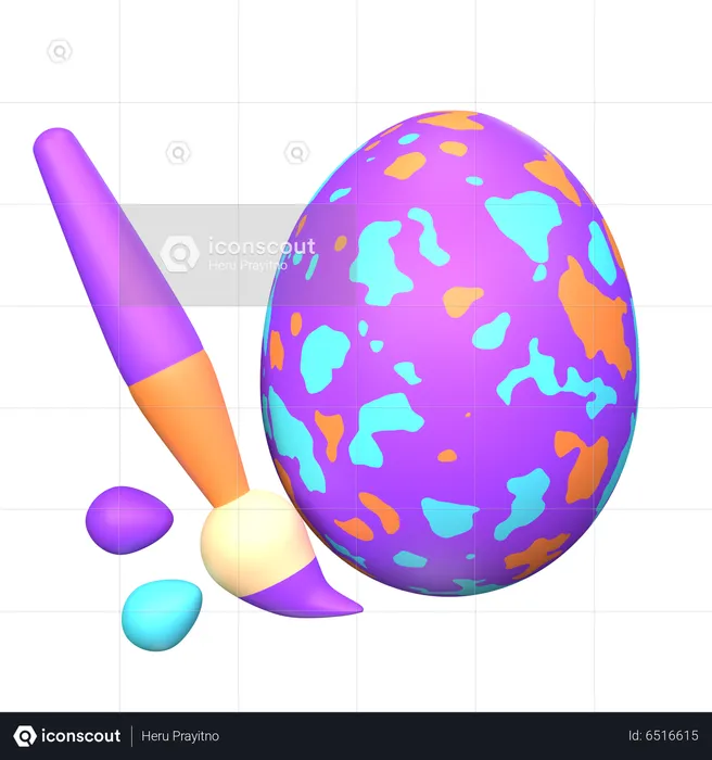 Painting Egg  3D Icon