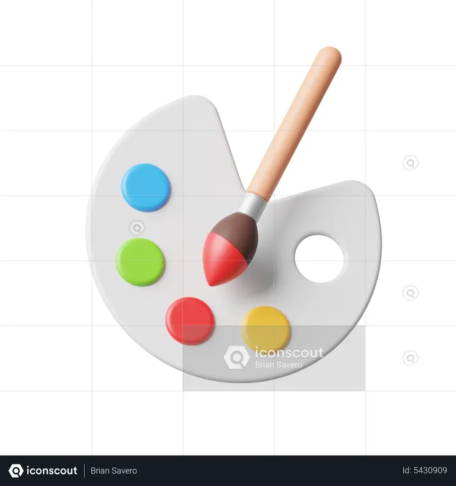 Paintbrush Palette Color Artist Symbol Logo Icon Vector Canvas Print /  Canvas Art by Benjavisa Ruangvaree - Pixels