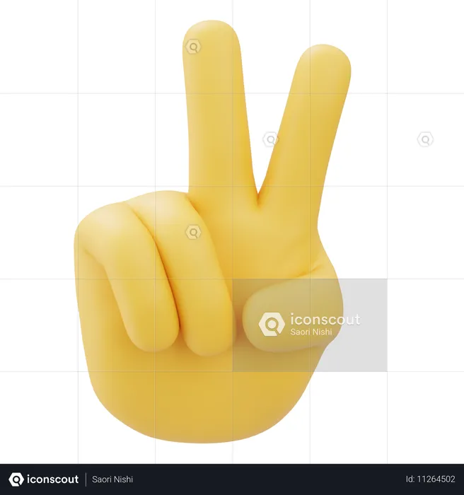 Geste de la main de paix Emoji 3D Icon