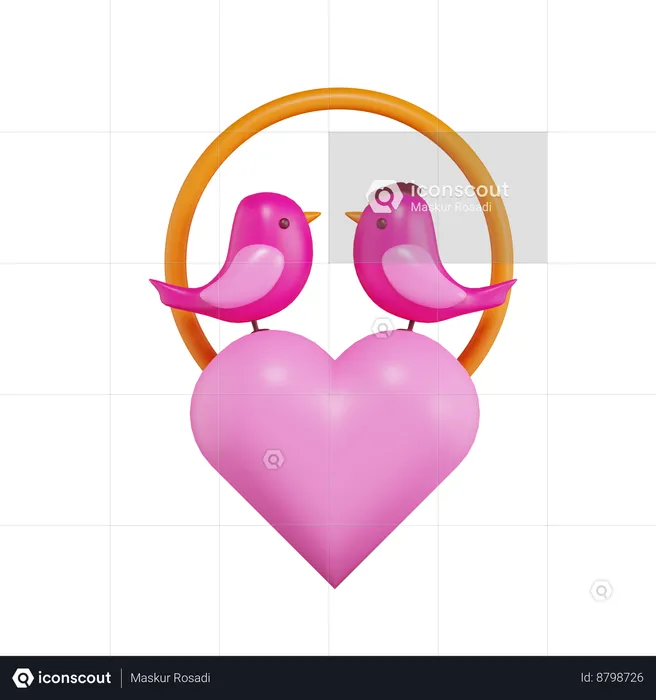 Pájaro del amor  3D Icon