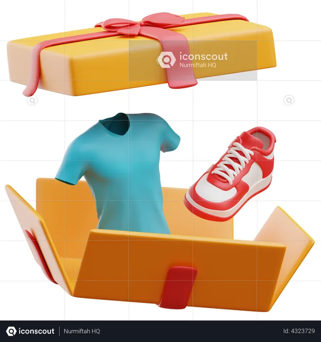 Paket auspacken  3D Illustration