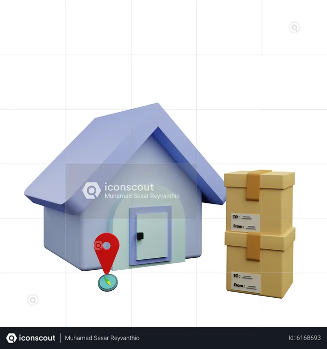 Paket an Privatadresse zugestellt  3D Icon