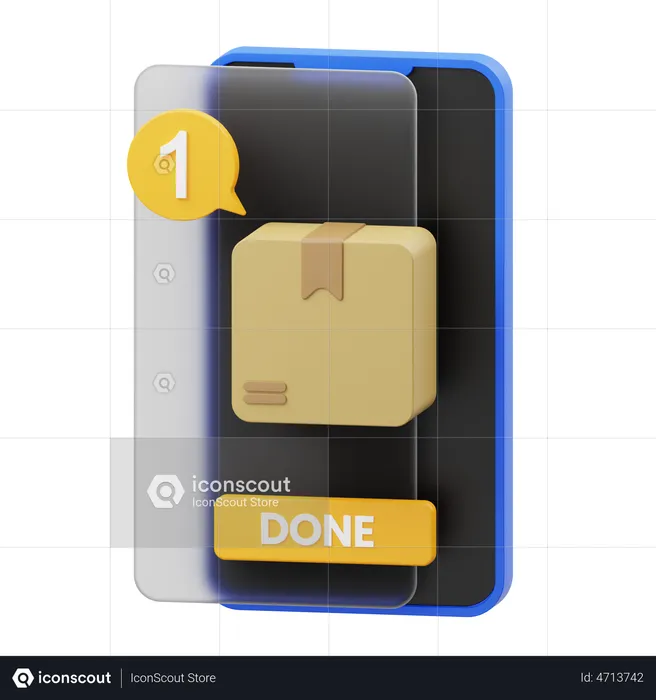 Benachrichtigung über die Zustellung eines Pakets  3D Icon