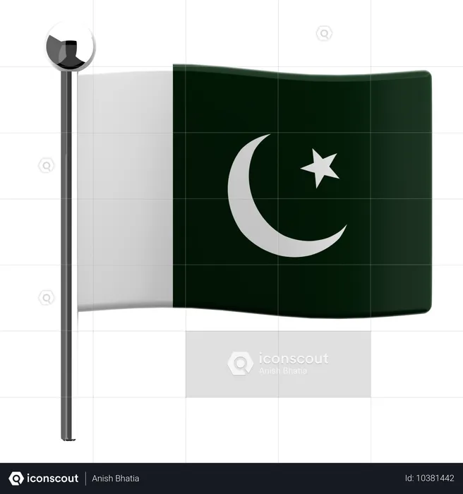 Pakistán Flag 3D Icon