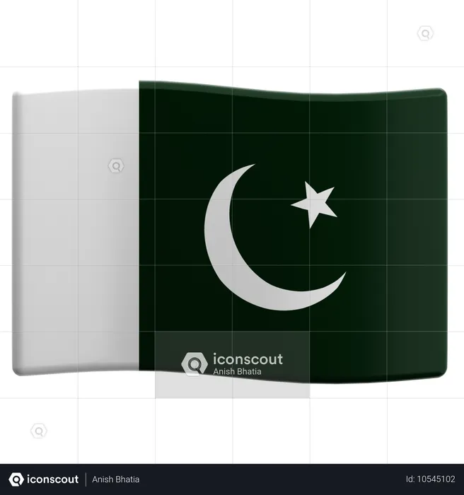 Pakistán Flag 3D Icon