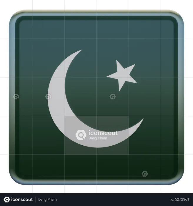 Pakistan Square Flag Flag 3D Icon