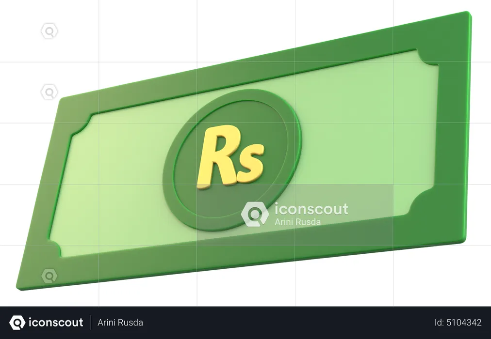Pakistani Rupee Money  3D Icon