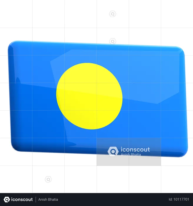 Palau Flag 3D Icon