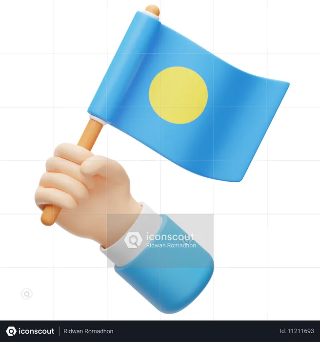 Palau-Flagge Flag 3D Icon