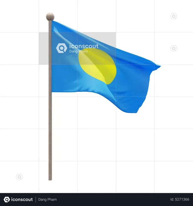 Mât de drapeau des Palaos Flag 3D Icon