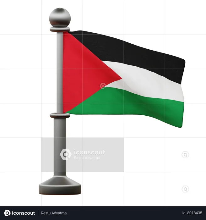 Palestina Flag Flag 3D Icon