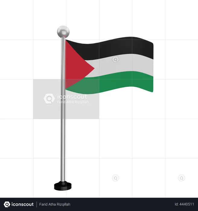 Palestine Flag Flag 3D Illustration