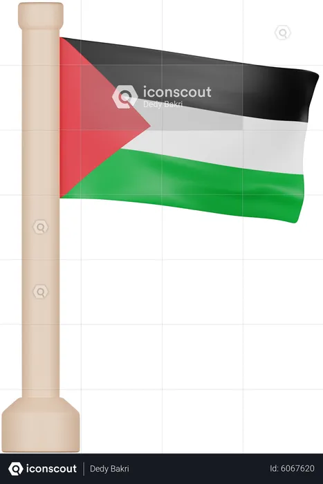 Palestine Flag Flag 3D Icon