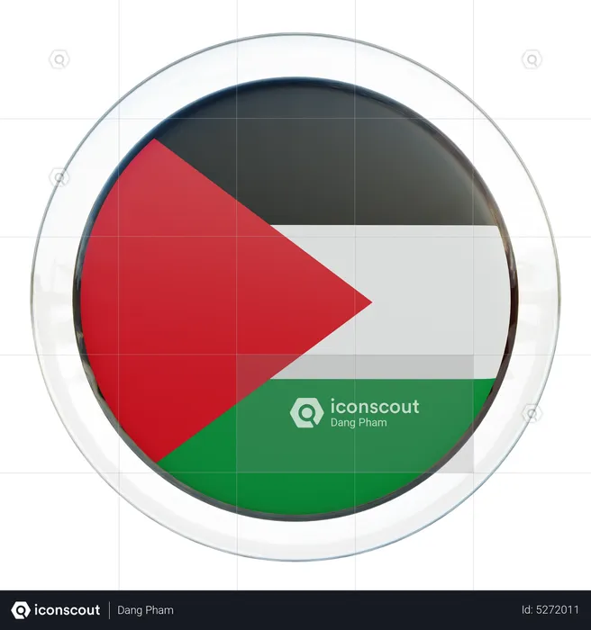 Palestine Round Flag Flag 3D Icon