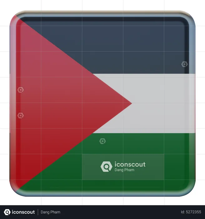 Palestine Square Flag Flag 3D Icon