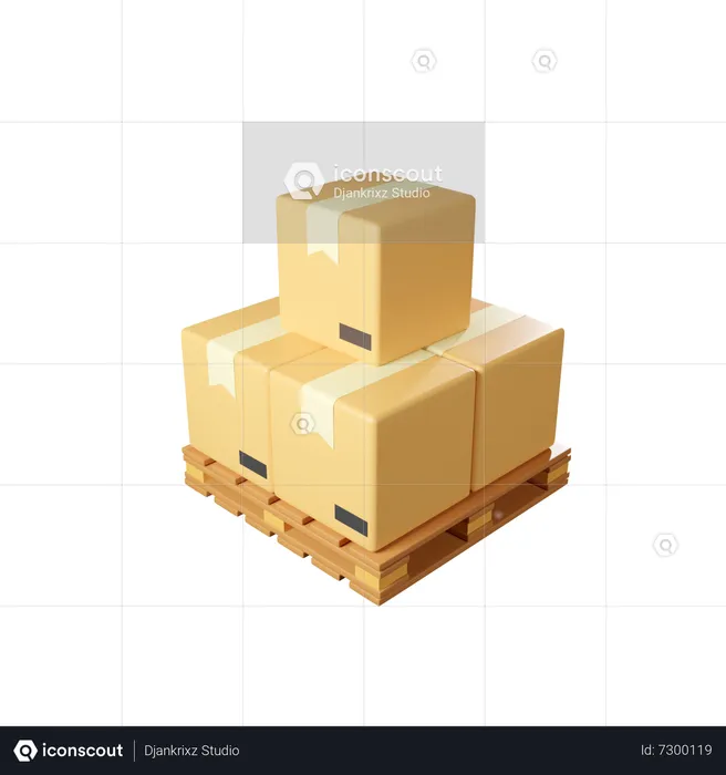 Paleta de caixa de pacote  3D Icon