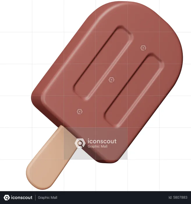 Palito de sorvete de chocolate  3D Icon