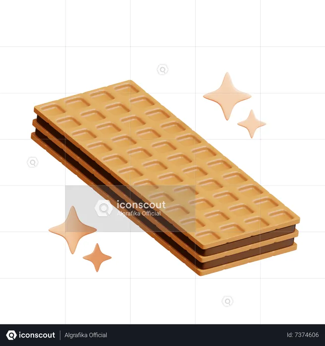 Palito de gofre de chocolate  3D Icon