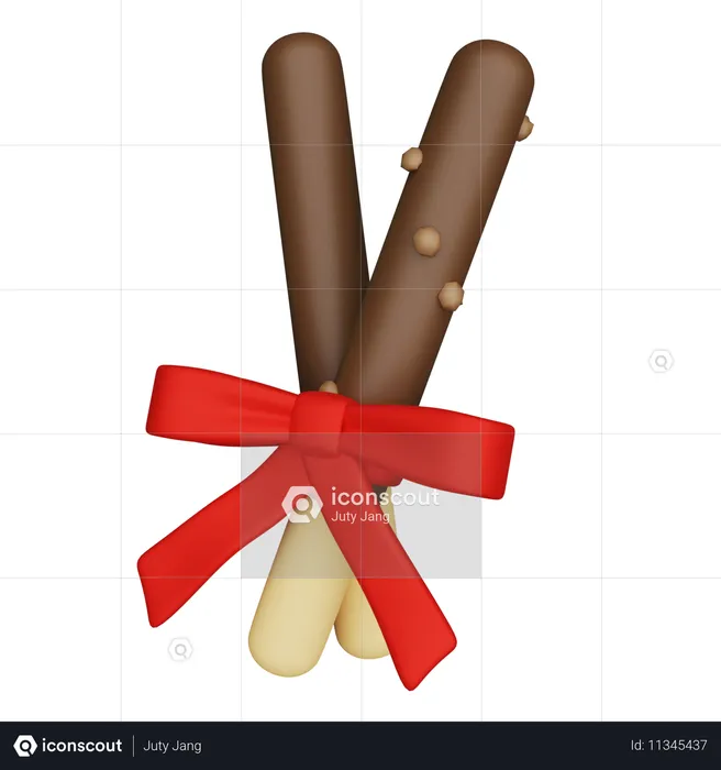 Palitos de pocky con cinta  3D Icon