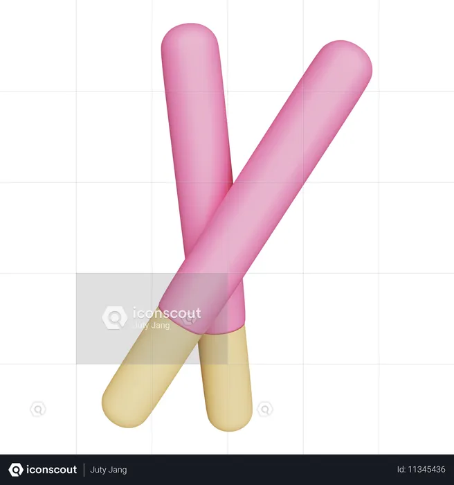 Palitos de pocky rosados  3D Icon