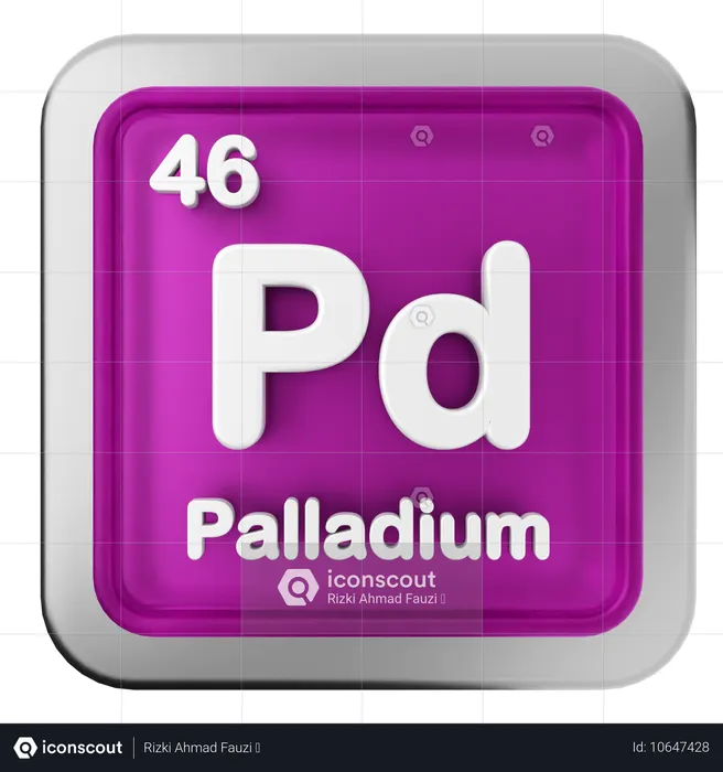 Palladium Periodic Table  3D Icon