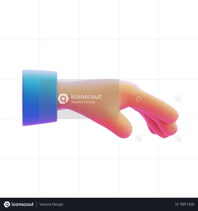 Palm Down Hand Gesture  3D Icon