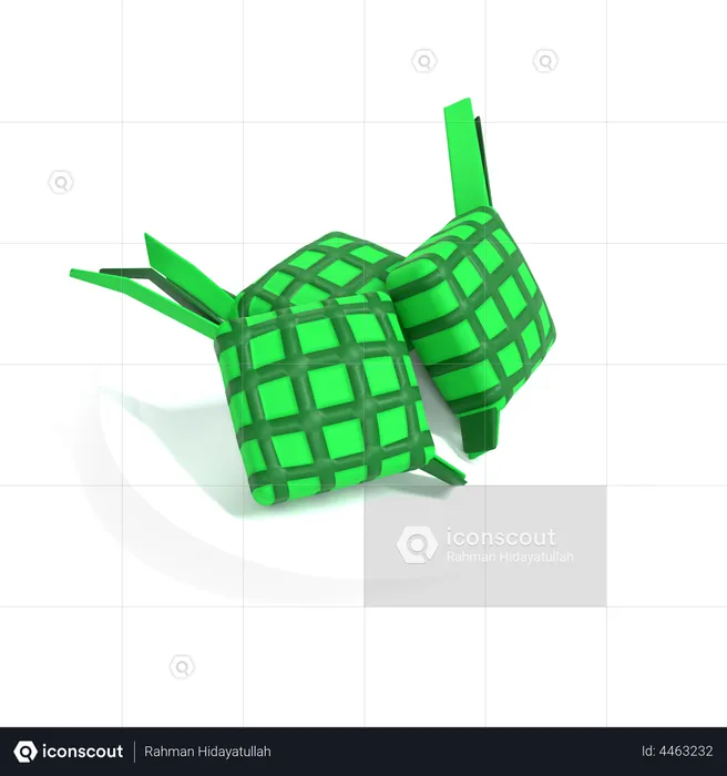 Palm Leaf Pouch  3D Illustration