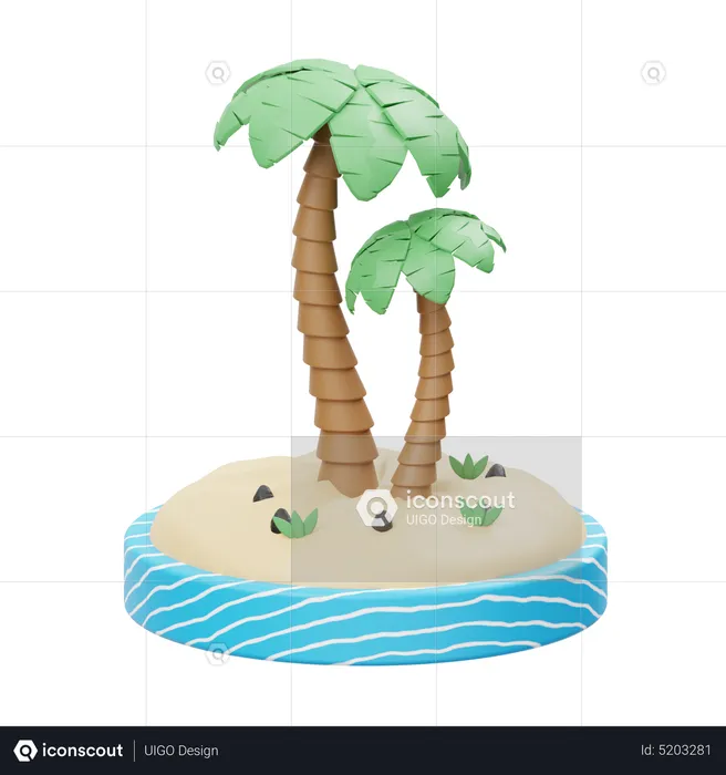 Palm Tree 3D Icon download in PNG, OBJ or Blend format